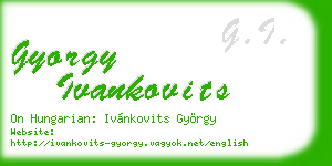 gyorgy ivankovits business card